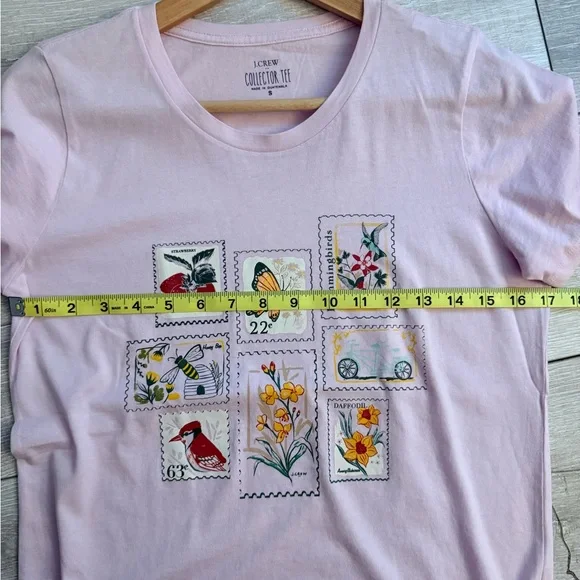 J. Crew Factory Collectors Pink Stamp Tee - Picture 4 of 5